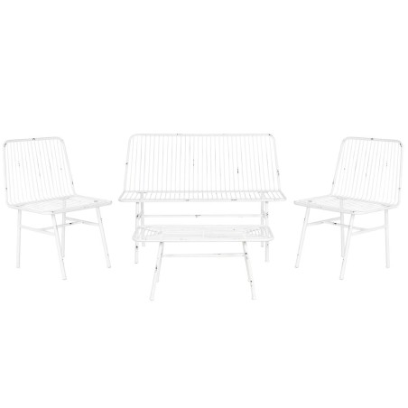 Ensemble Table avec 3 Sièges Home ESPRIT Blanc Métal 115 x 53 x 83 cm