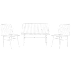 Ensemble Table avec 3 Sièges Home ESPRIT Blanc Métal 115 x 53 x 83 cm