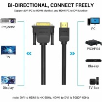 Adaptateur DVI vers HDMI Vention ABFBG Noir 1,5 m