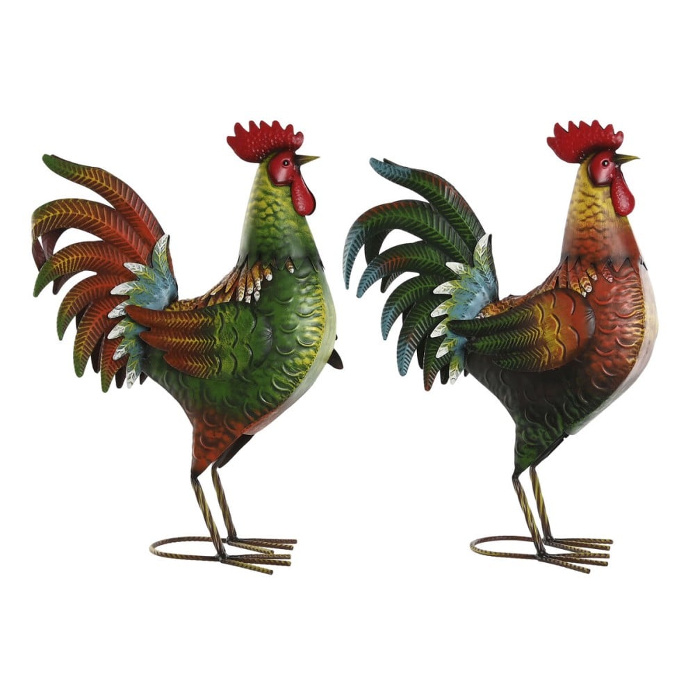 Figurine Décorative Home ESPRIT Multicouleur Coq 34,3 x 14 x 48,3 cm (2 Unités)