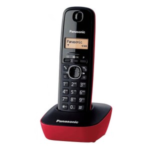 Téléphone Sans Fil Panasonic KXTG1611SPR Rouge Ambre Noir/Rouge Rouge/Noir