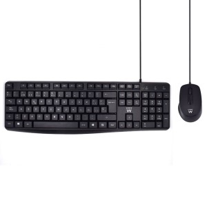 clavier et souris Ewent EW3006 Noir Espagnol Qwerty QWERTY