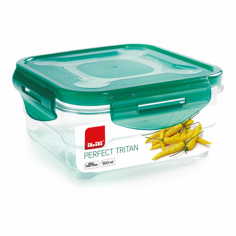 Lunchbox hermetisch Ibili 790408 Kristall 800 ml 15,5 x 15,5 x 7 cm grün