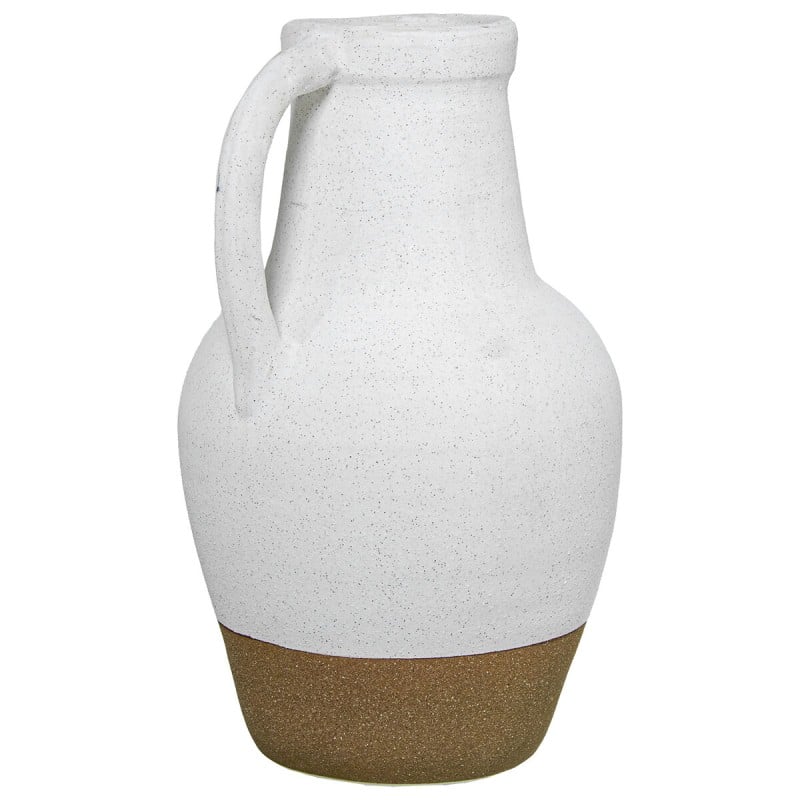 Vase Alexandra House Living Weiß aus Keramik 25 x 23 x 40 cm Mit Griff