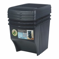 Bucket set Sortibox Black Stackable (3 Units)