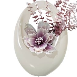 Vase Alexandra House Living Hellgrau aus Keramik 15 x 44 x 31 cm Korb