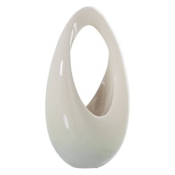 Vase Alexandra House Living Hellgrau aus Keramik 15 x 44 x 31 cm Korb