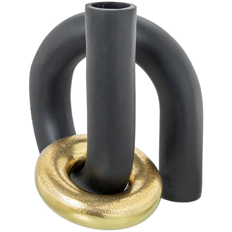 Vase Alexandra House Living Black Golden Aluminium