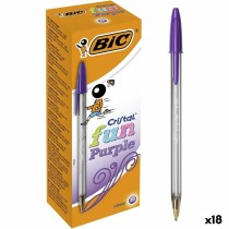 Ensemble de Stylos Bic Cristal Fun Pourpre 1,6 mm (18 Unités)