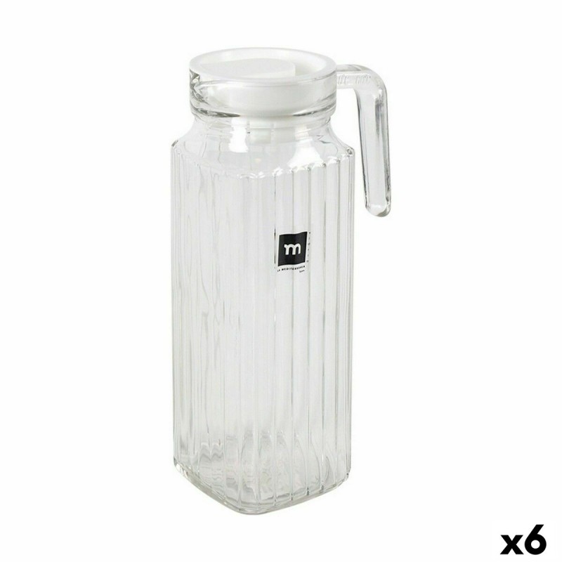 Carafe avec Couvercle et Doseur La Mediterránea Chrysler 1 L verre (6 Unités)