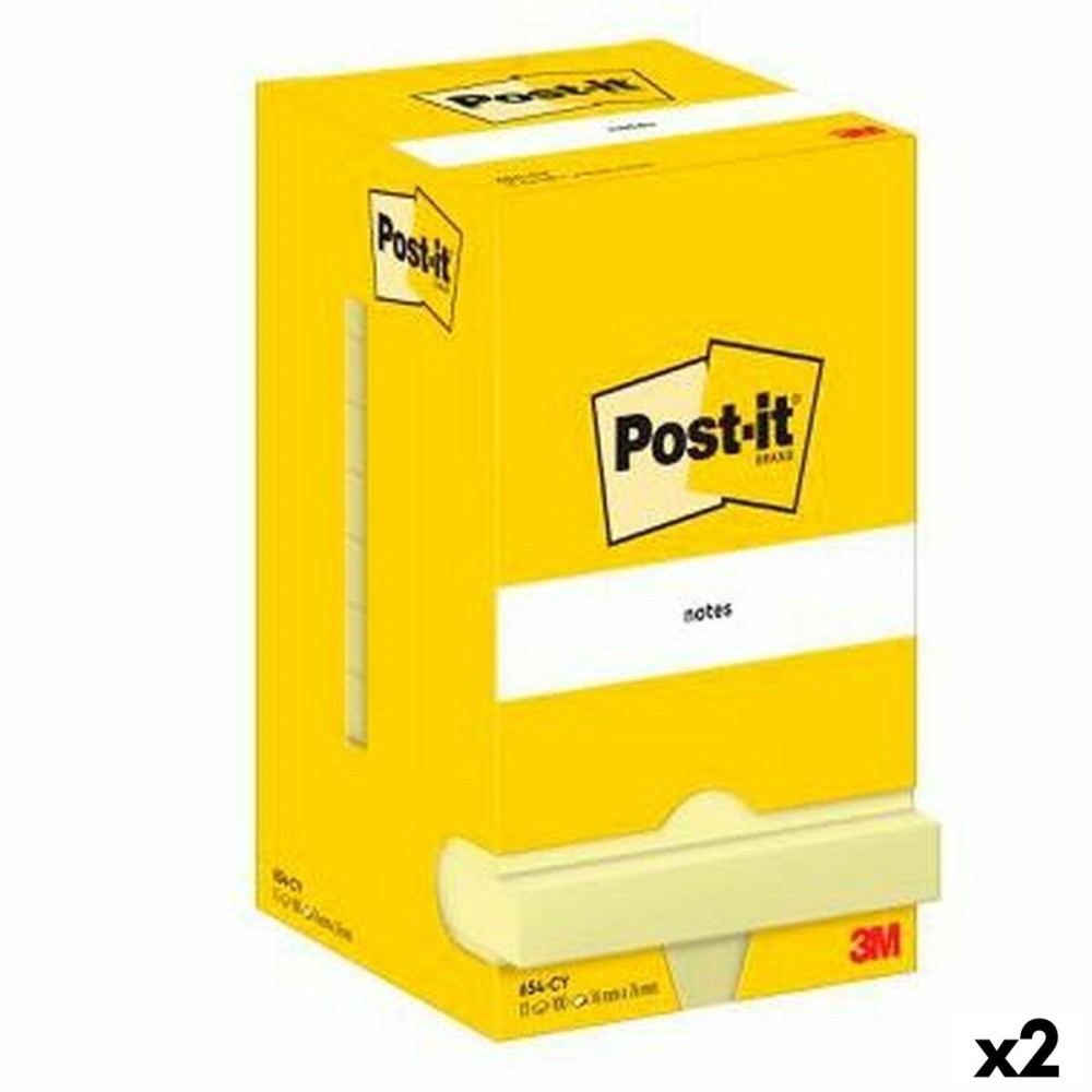 Schein Notizblock Post-it Gelb 100 Blatt 76 x 76 mm 12 Stücke (2 Stück)