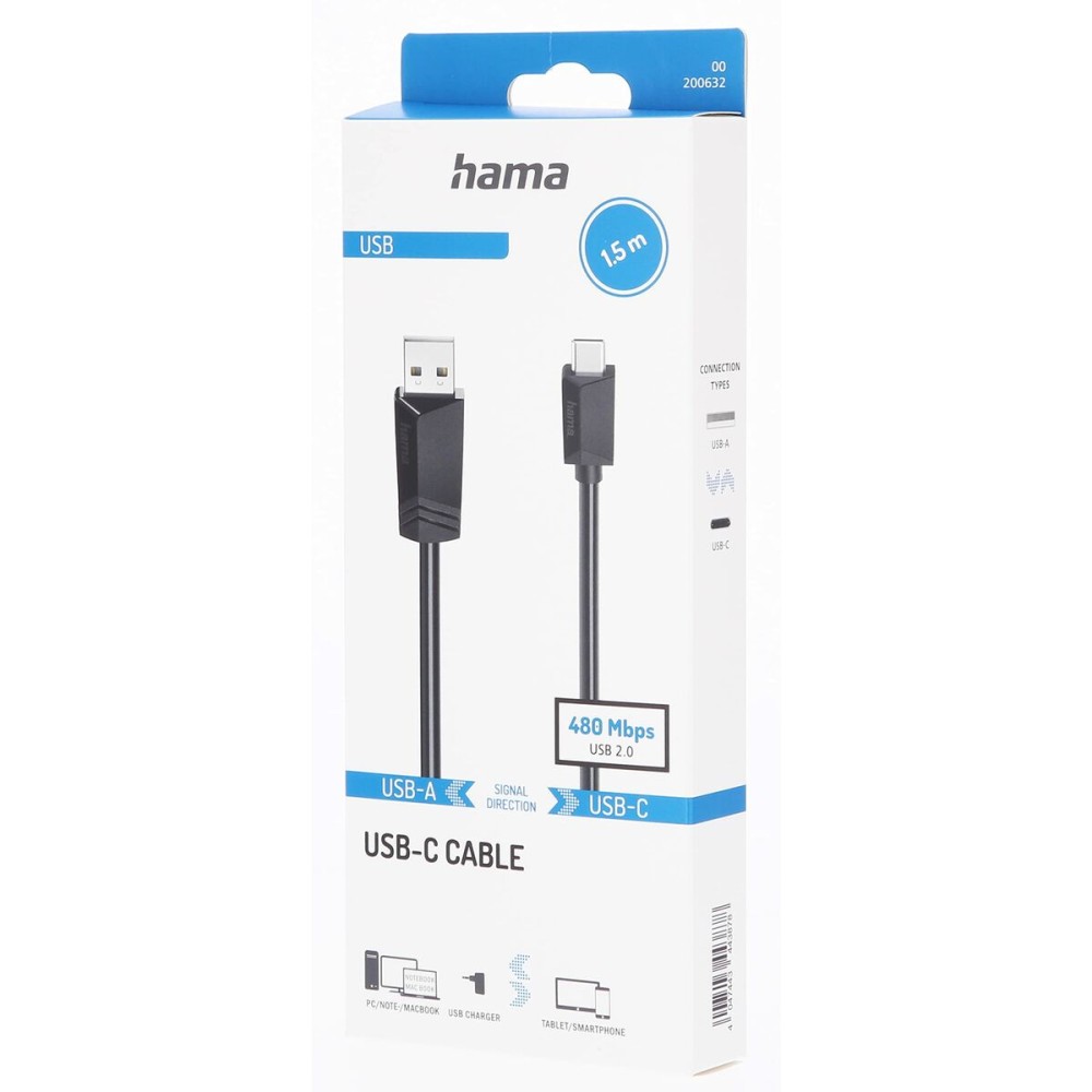 Cable Micro USB Hama 00200632 Black 1,5 m