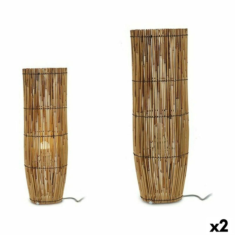 Lampadaire Naturel Bambou 21,5 x 62 x 21,5 cm (2 Unités)