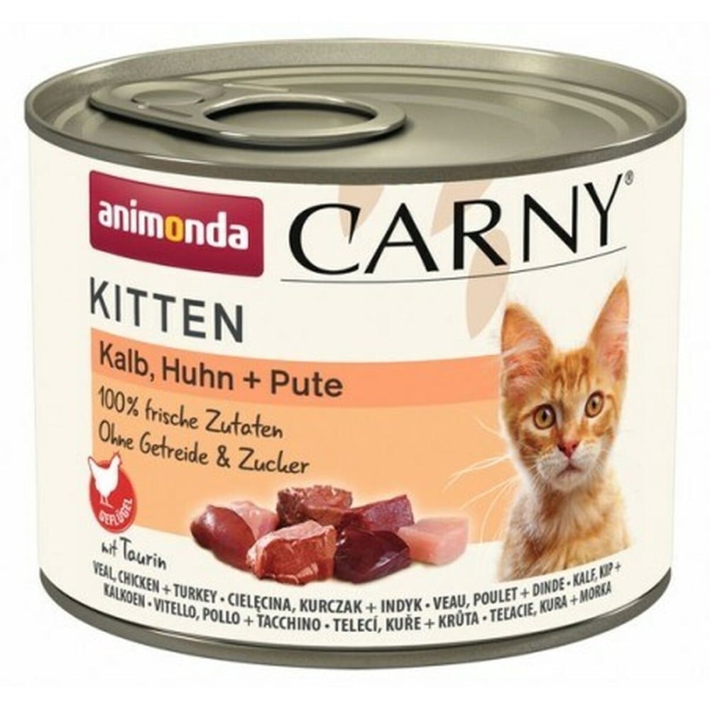 Aliments pour chat Animonda Carny Kitten Poulet Dinde Veau 200 g