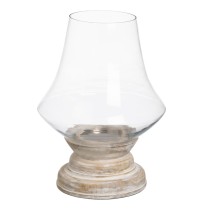 Candleholder White Wood Crystal 33 x 33 x 43 cm