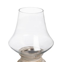 Bougeoir Blanc Bois Verre 33 x 33 x 43 cm