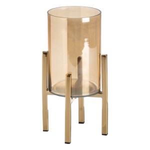 Candleholder Golden Crystal Steel 12 x 12 x 23 cm