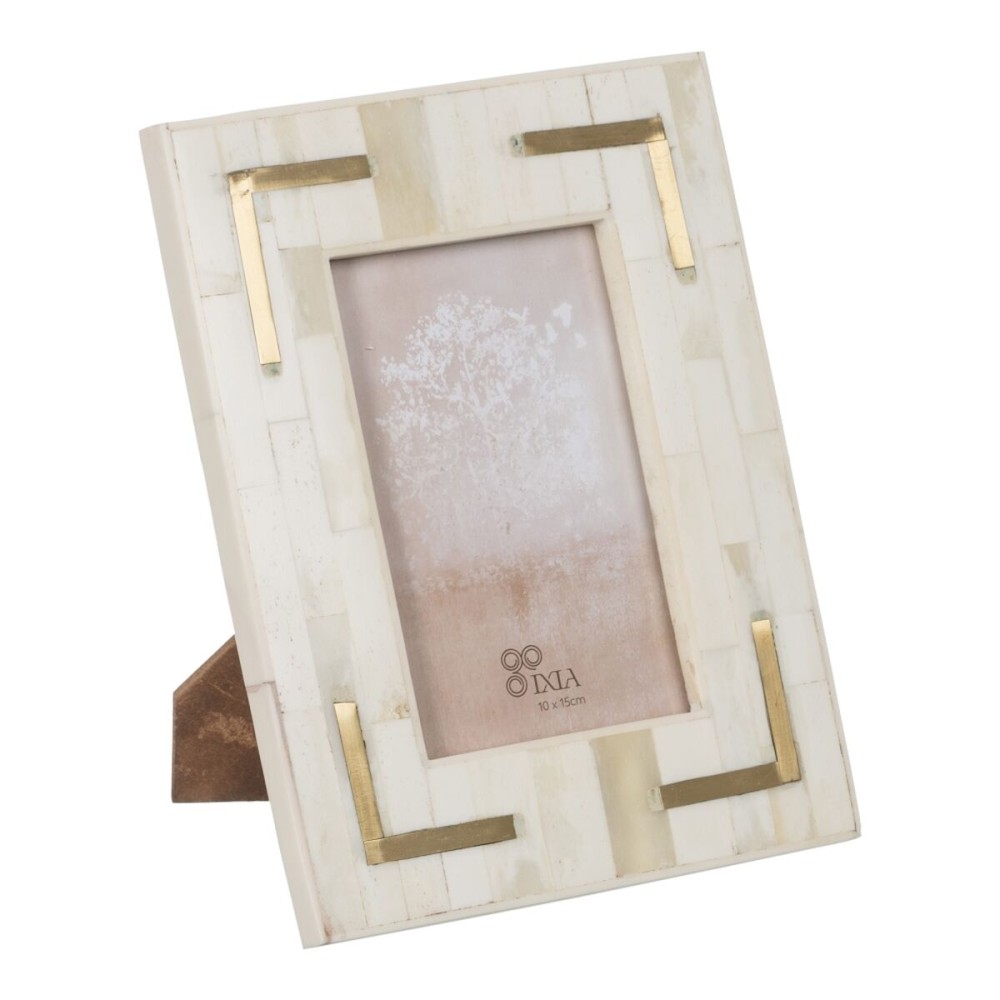 Photo frame Cream Golden Resin Copper 10 x 15 cm 17 x 1,5 x 22 cm