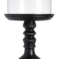 Candleholder Black Wood Crystal 23 x 23 x 58 cm