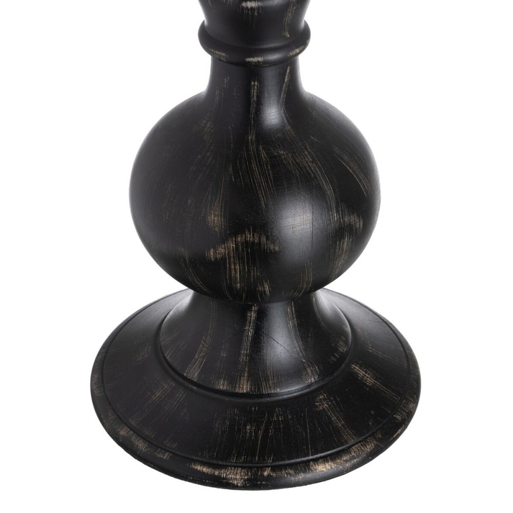 Candleholder Black Wood Crystal 23 x 23 x 58 cm