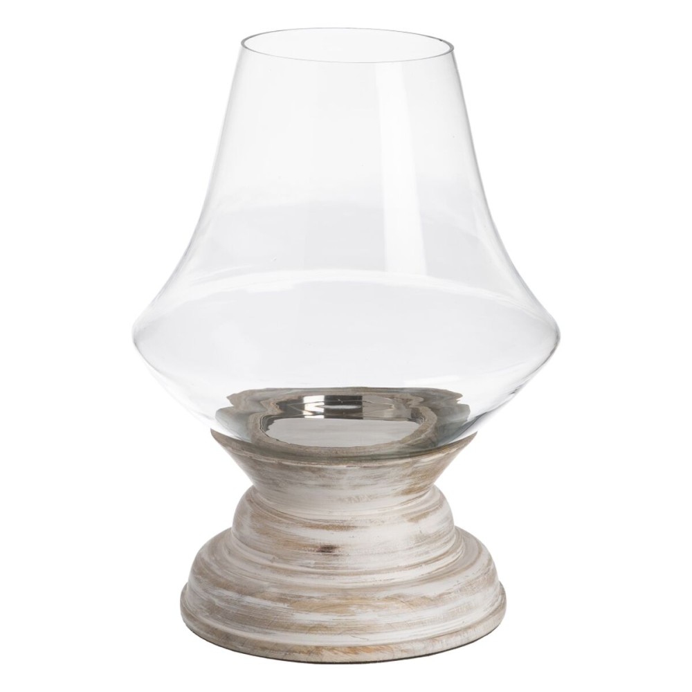 Candleholder White Wood Crystal 28 x 28 x 38 cm