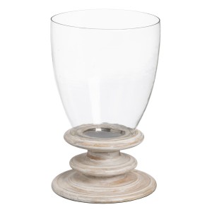 Candleholder White Wood Crystal 28 x 28 x 43 cm