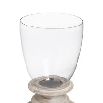 Candleholder White Wood Crystal 28 x 28 x 43 cm