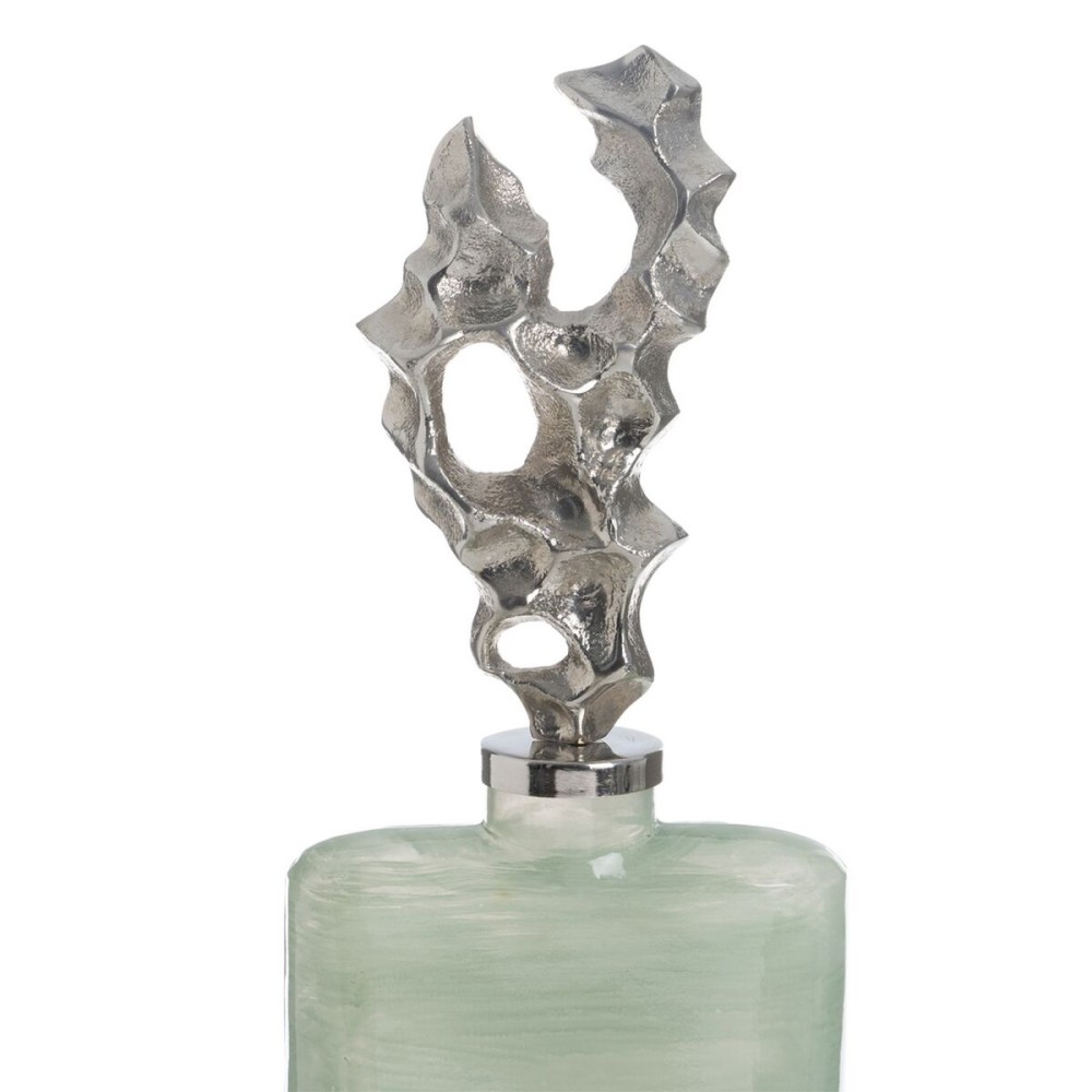 Bouteille Vert Argenté Aluminium Verre 16 x 10 x 46 cm Décorative