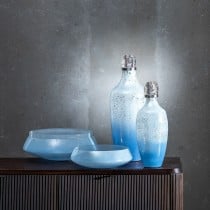 Bottle Blue Silver Resin Crystal 16 x 16 x 44 cm Decorative