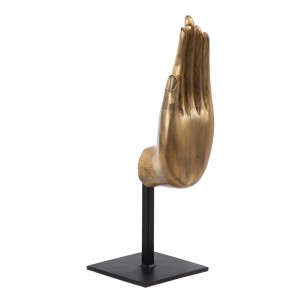 Deko-Figur Schwarz Gold Holz 10 x 12 x 30 cm