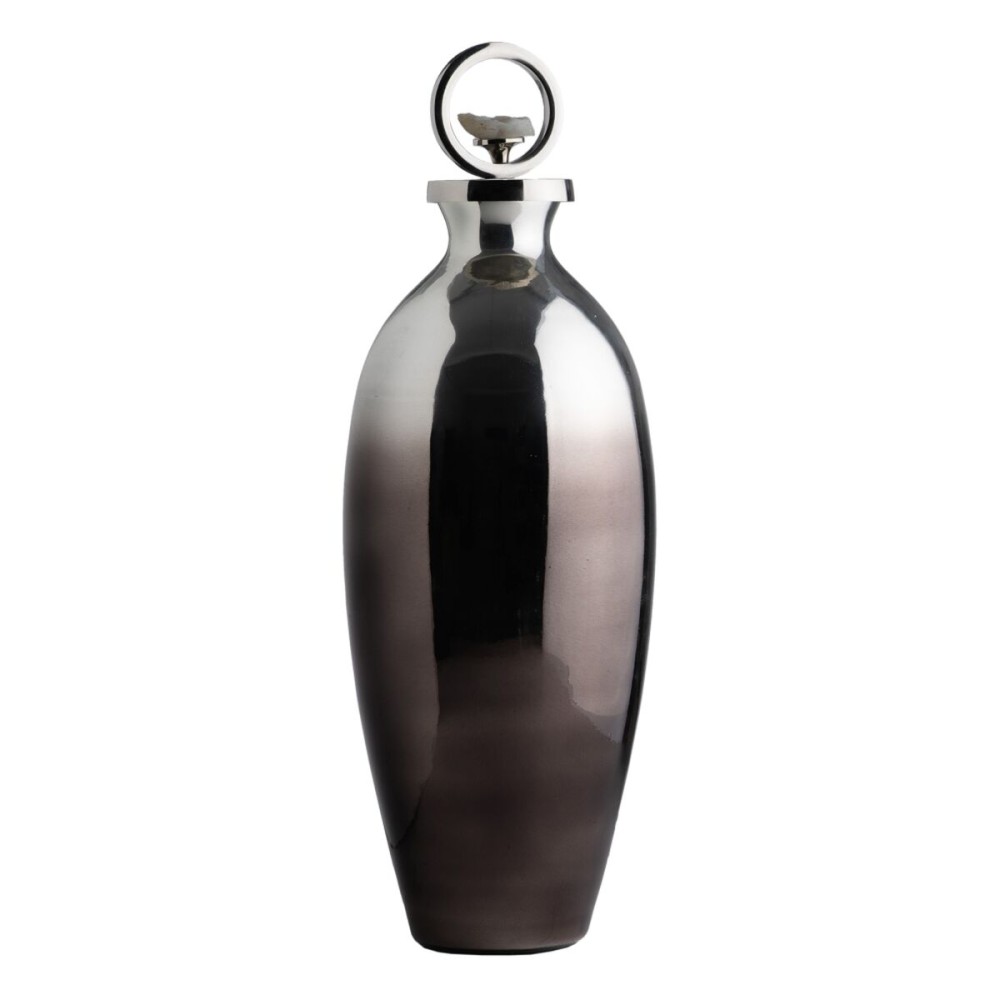 Flasche Silberfarben Aluminium Kristall 18 x 18 x 53 cm Deko