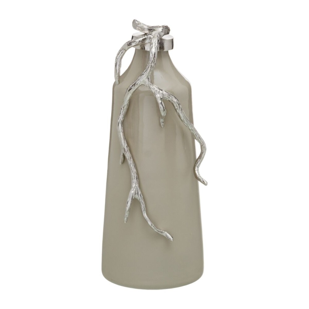 Bottle Beige Silver Aluminium Crystal 15 x 11 x 37 cm Decorative