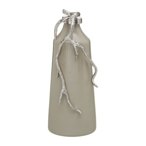 Bouteille Beige Argenté Aluminium Verre 15 x 11 x 37 cm Décorative