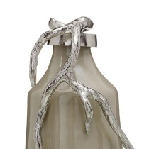 Flasche Beige Silberfarben Aluminium Kristall 15 x 11 x 37 cm Deko