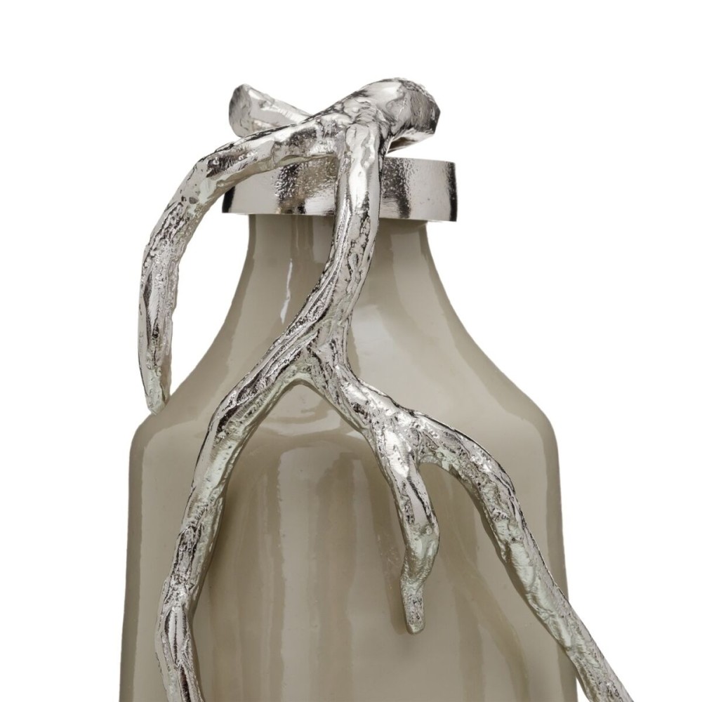 Bottle Beige Silver Aluminium Crystal 15 x 11 x 37 cm Decorative