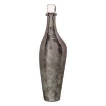 Flasche Silberfarben Aluminium Kristall 15 x 13 x 54 cm Deko