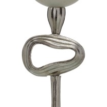 Candleholder Grey Silver Aluminium Crystal 11 x 11 x 48 cm