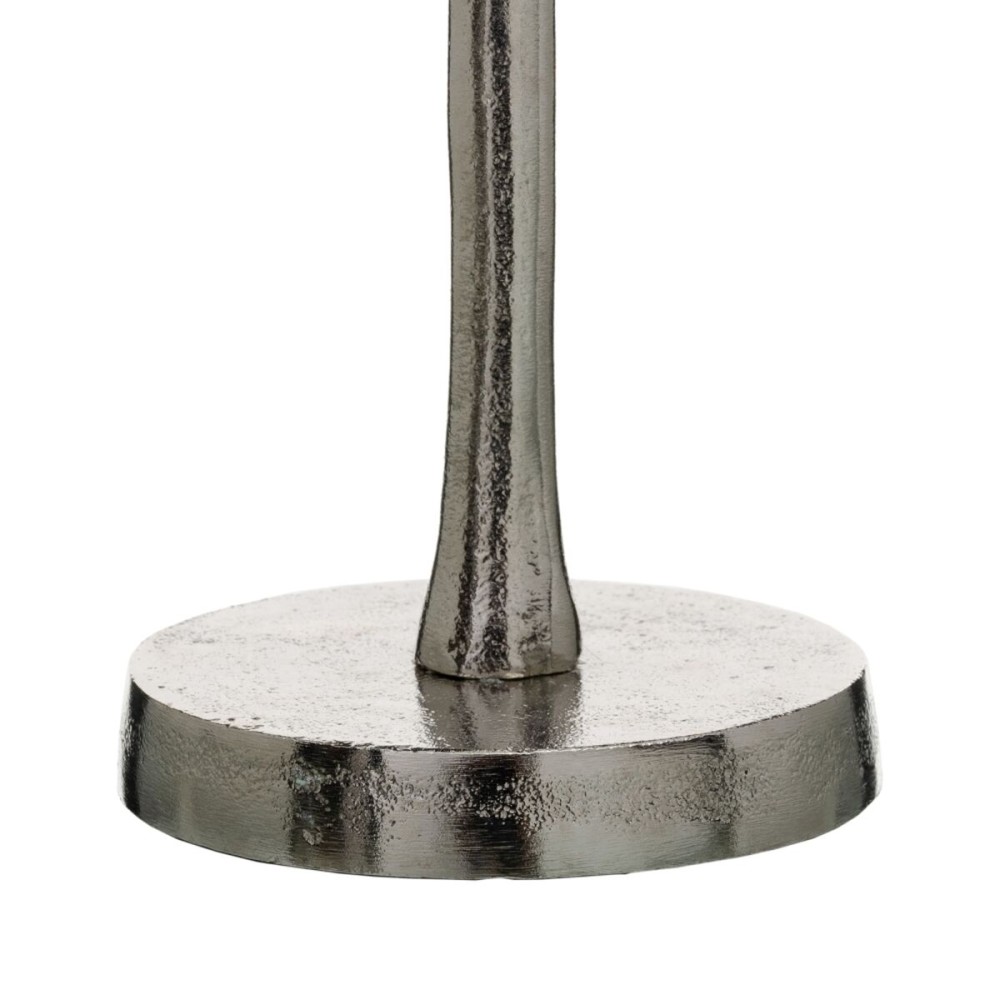 Candleholder Grey Silver Aluminium Crystal 11 x 11 x 48 cm