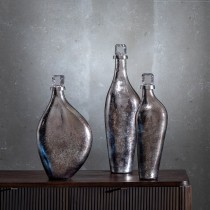 Bouteille Argenté Aluminium Verre 15 x 13 x 54 cm Décorative