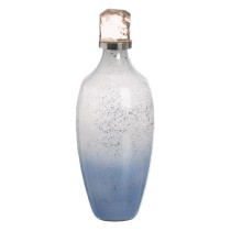 Flasche Blau Silberfarben Harz Kristall 12 x 12 x 33 cm Deko