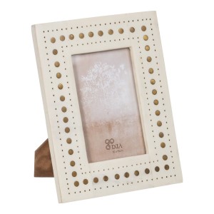 Fotorahmen Creme Gold Harz Kupfer 10 x 15 cm 17 x 1,5 x 22 cm