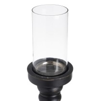 Candleholder Black Wood Crystal 12 x 12 x 47 cm