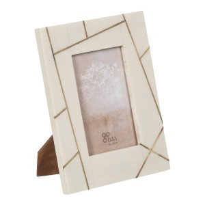 Fotorahmen Creme Gold Harz Kupfer 10 x 15 cm 17 x 1,5 x 22 cm