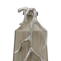 Bottle Beige Silver Aluminium Crystal 17 x 16 x 44 cm Decorative