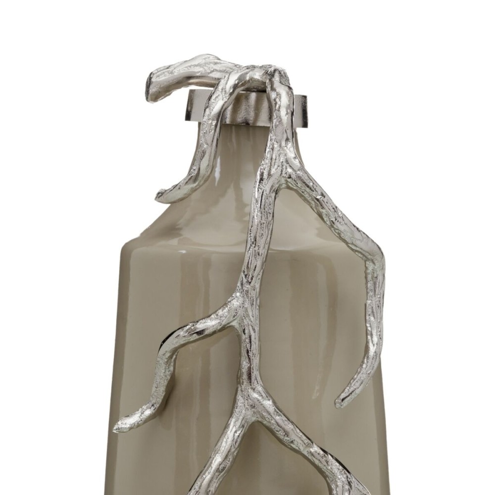 Flasche Beige Silberfarben Aluminium Kristall 17 x 16 x 44 cm Deko