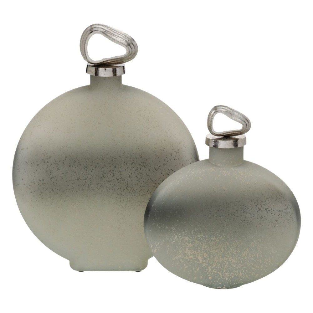 Bottle Grey Silver Aluminium Crystal 24 x 9 x 29 cm Decorative