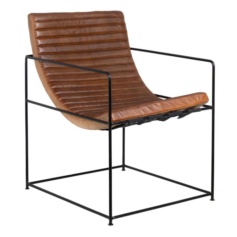 Armchair Brown Black 58 x 68 x 75 cm