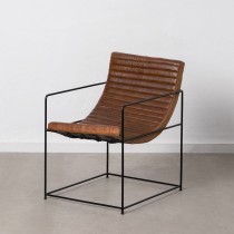 Armchair Brown Black 58 x 68 x 75 cm