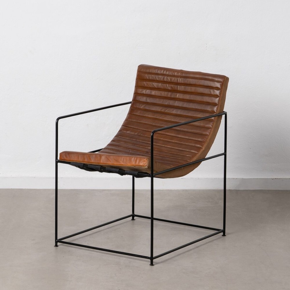 Armchair Brown Black 58 x 68 x 75 cm