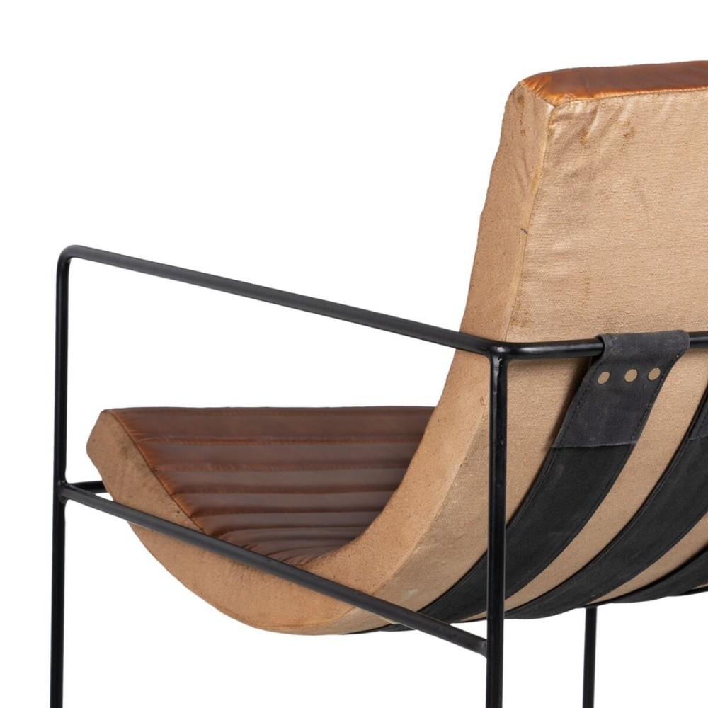 Armchair Brown Black 58 x 68 x 75 cm